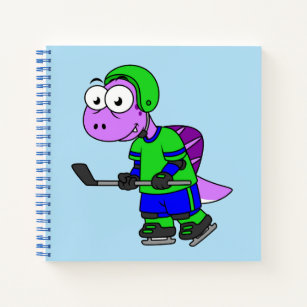 Illustration Of A Spinosaurus Hockey Player. Notebook