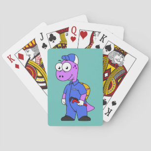 Illustration Of A Spinosaurus Plumber. Playing Cards