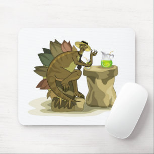 Illustration Of A Stegosaurus Drinking A Beverage. Mouse Pad
