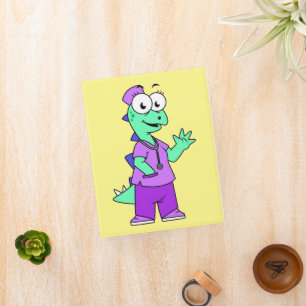 Illustration Of A Stegosaurus Nurse. Mini Binder