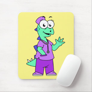 Illustration Of A Stegosaurus Nurse. Mouse Pad
