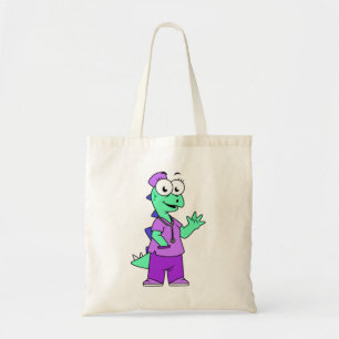 Illustration Of A Stegosaurus Nurse. Tote Bag
