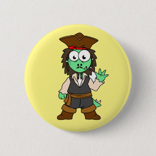Illustration Of A Stegosaurus Pirate, Jack Sparrow 2 Inch Round Button