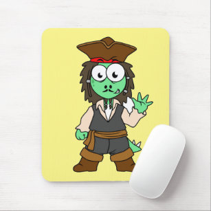 Illustration Of A Stegosaurus Pirate, Jack Sparrow Mouse Pad