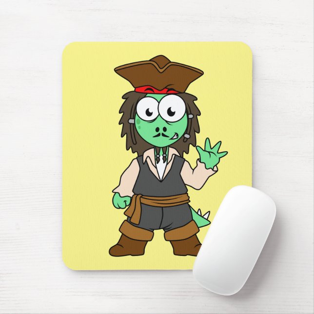 Illustration Of A Stegosaurus Pirate, Jack Sparrow Mouse Pad (With Mouse)