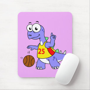 Illustration Of A Stegosaurus Playing Basketball. Mouse Pad