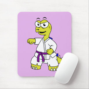 Illustration Of A Stegosaurus Practicing Karate. Mouse Pad