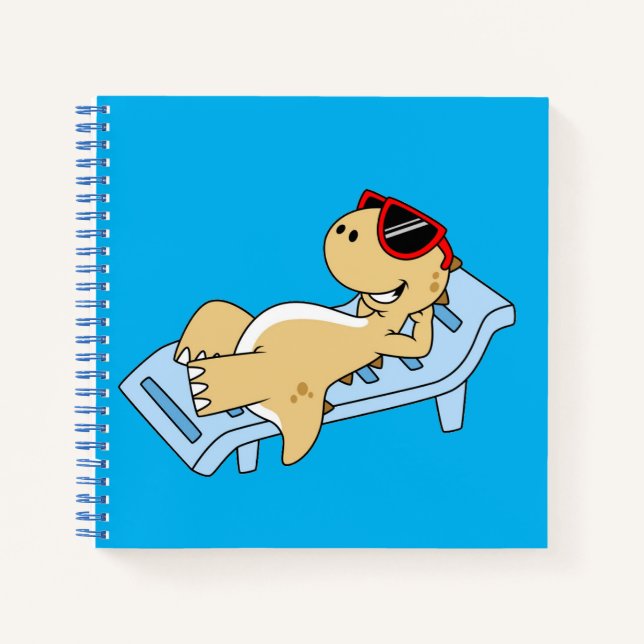 Illustration Of A Sunbathing Tyrannosaurus Rex. Notebook (Front)