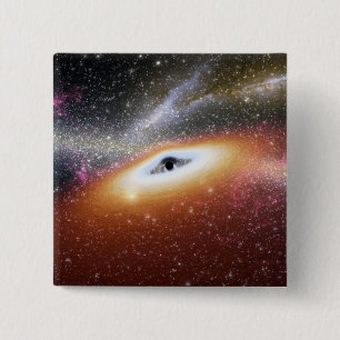 Illustration of a supermassive black hole 2 inch square button
