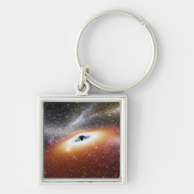 Illustration of a supermassive black hole keychain (Front)
