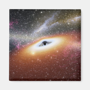 Illustration of a supermassive black hole magnet