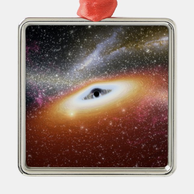 Illustration of a supermassive black hole metal ornament (Front)