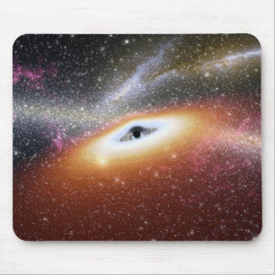 Illustration of a supermassive black hole mouse pad