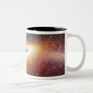 Illustration of a supermassive black hole Two-Tone coffee mug