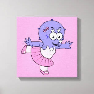 Illustration Of A Triceratops Ballet Dancer. Canvas Print