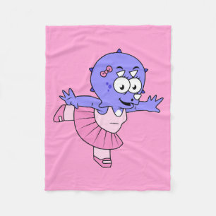 Illustration Of A Triceratops Ballet Dancer. Fleece Blanket