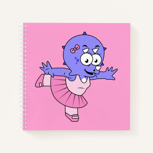 Illustration Of A Triceratops Ballet Dancer. Notebook (Front)