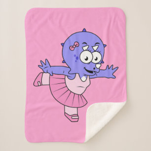 Illustration Of A Triceratops Ballet Dancer. Sherpa Blanket