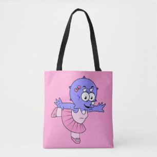 Illustration Of A Triceratops Ballet Dancer. Tote Bag