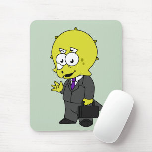 Illustration Of A Triceratops Businessman. Mouse Pad