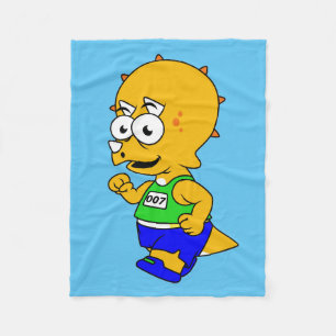 Illustration Of A Triceratops Runner. Fleece Blanket