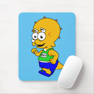 Illustration Of A Triceratops Runner. Mouse Pad