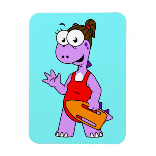 Illustration Of A Tyrannosaurus Rex Lifeguard. Magnet