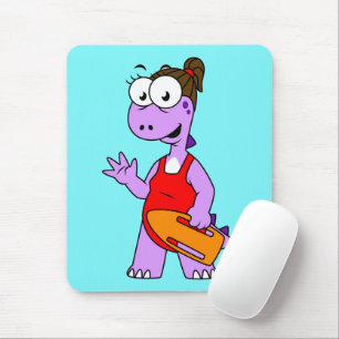 Illustration Of A Tyrannosaurus Rex Lifeguard. Mouse Pad