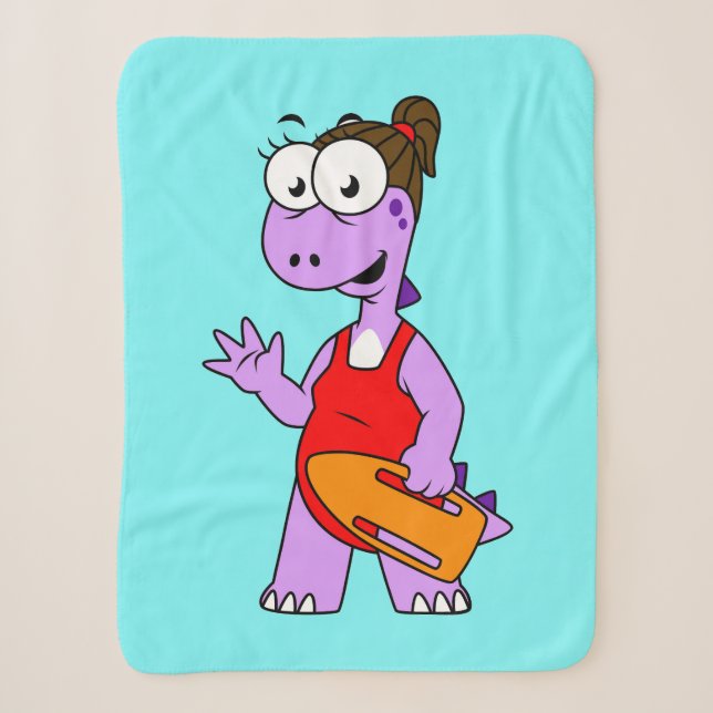 Illustration Of A Tyrannosaurus Rex Lifeguard. Sherpa Blanket (Front)