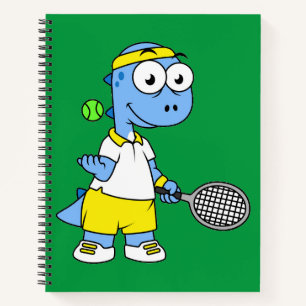 Illustration Of A Tyrannosaurus Rex Tennis Player. Notebook
