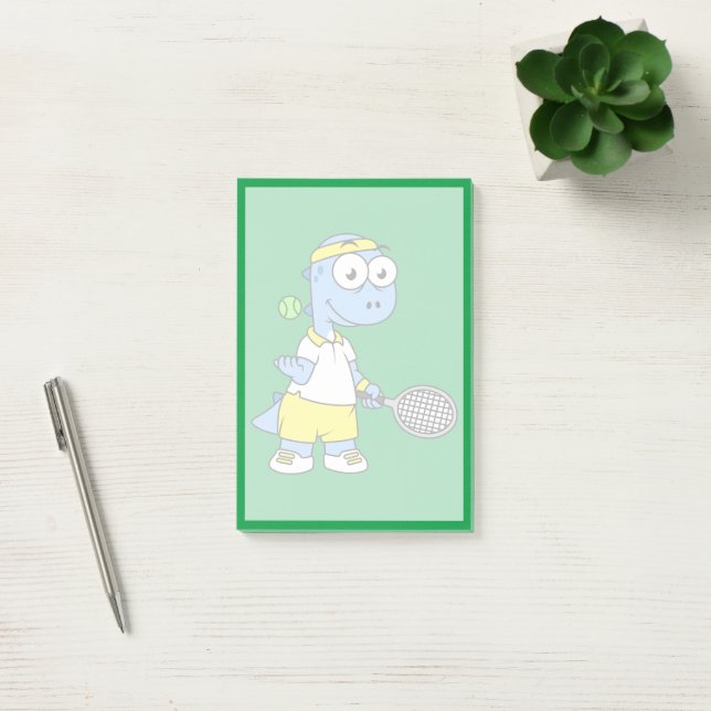 Illustration Of A Tyrannosaurus Rex Tennis Player. Post-it Notes (Office)