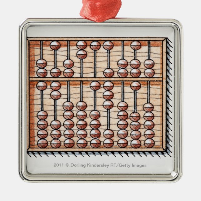 Illustration of abacus metal ornament (Front)