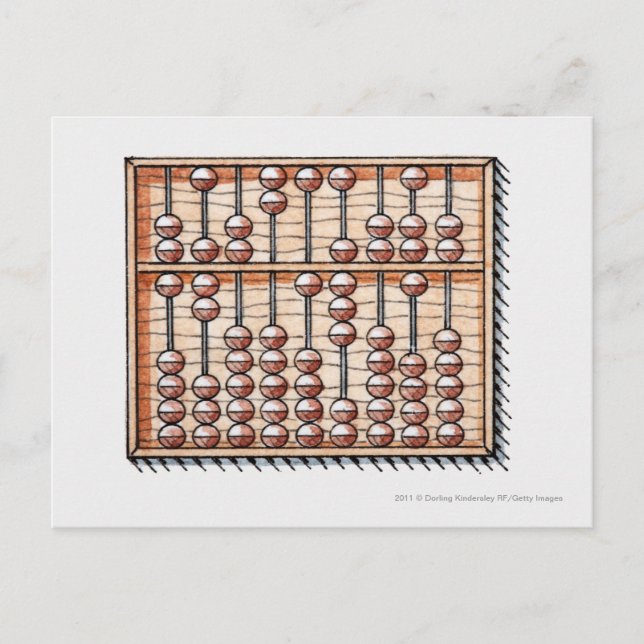 Illustration of abacus postcard (Front)