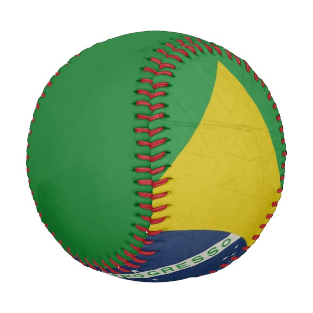 Illustration of abstract grunge flag of Brazil Baseball (Angled)