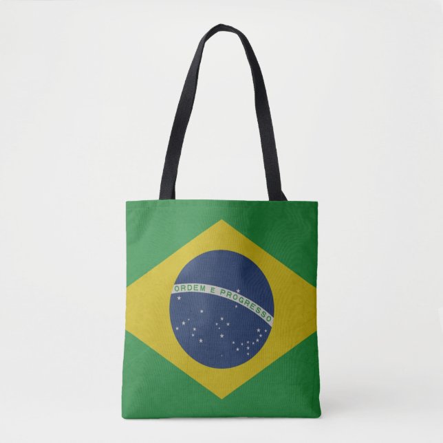 Illustration of abstract grunge flag of Brazil Tote Bag (Front)