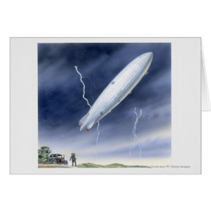 Illustration of airship being struck by lightning