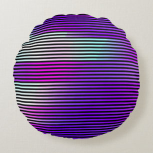 illustration of an abstract glitch background. Cy Round Pillow