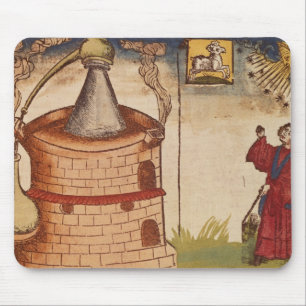 Illustration of an alchemist at work mouse pad