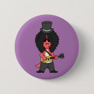 Illustration Of An Allosaurus Dressed As Rock Star 2 Inch Round Button
