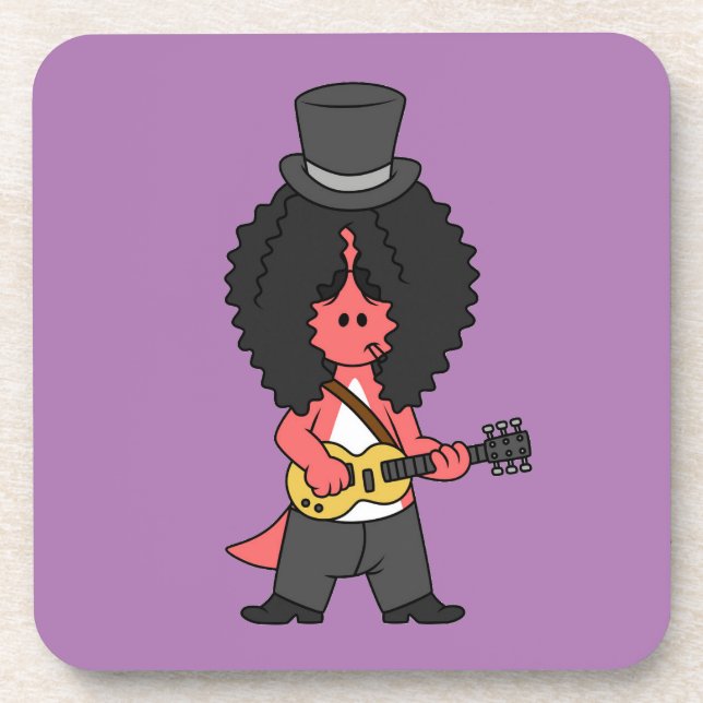 Illustration Of An Allosaurus Dressed As Rock Star Coaster (Front)