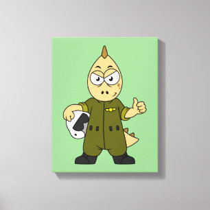 Illustration Of An Allosaurus Jet Pilot. Canvas Print