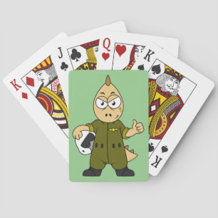 Illustration Of An Allosaurus Jet Pilot. Playing Cards