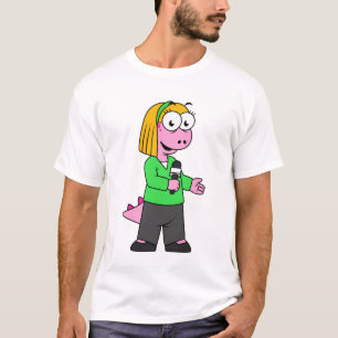 Illustration Of An Allosaurus News Reporter. T-Shirt