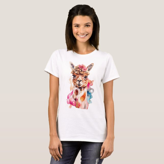 illustration of an Alpaca T-Shirt (Front Full)