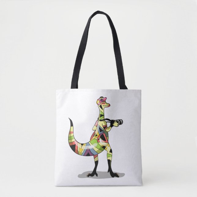 Illustration Of An Iguanodon Photographer. Tote Bag (Front)