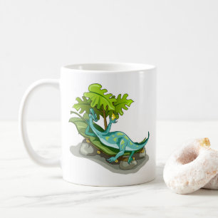 Illustration Of An Iguanodon Sunbathing. Coffee Mug