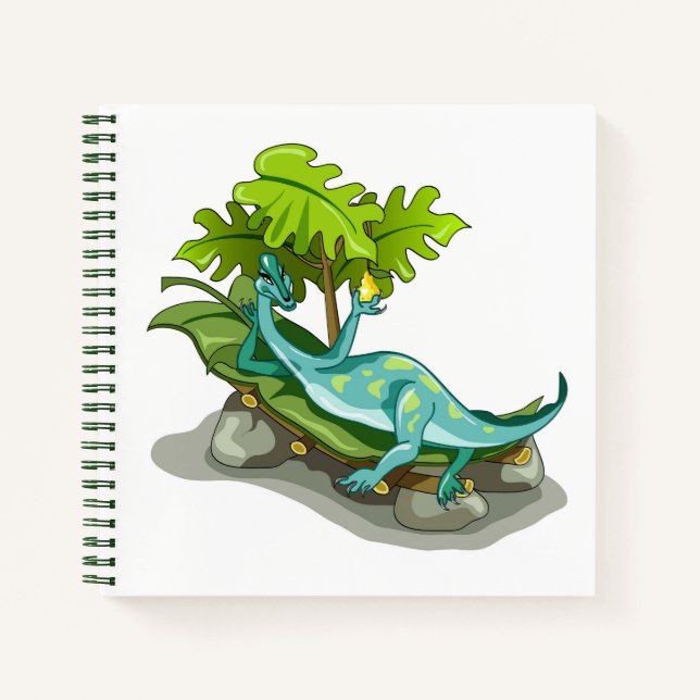Illustration Of An Iguanodon Sunbathing. Notebook (Front)