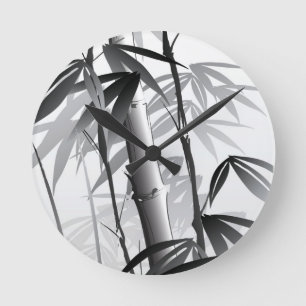 Illustration of an Oriental style painting Round Clock