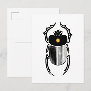 Illustration  of  Ancient Egyptian scarab beetle  Postcard