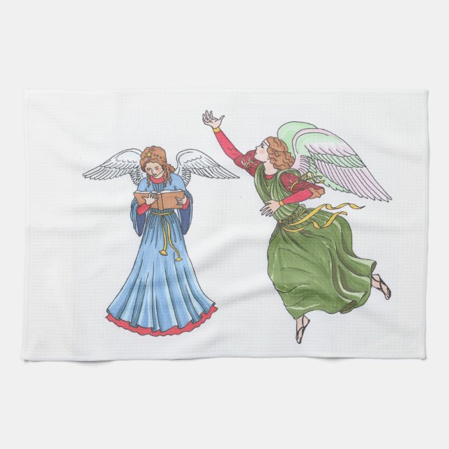 Illustration of Angels Kitchen Towel (Horizontal)